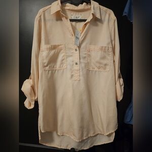 Lou & Grey Soft Peach Button-Down Shirt